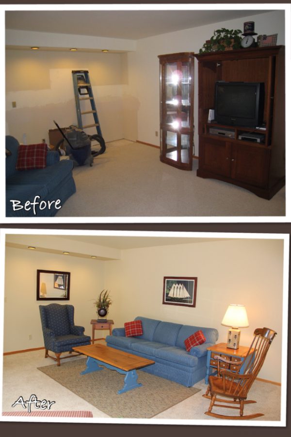 Staging a family room in Redmond WA