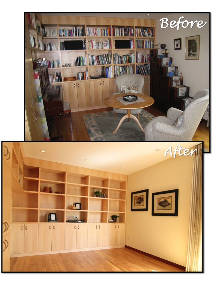 Reading nook before and after