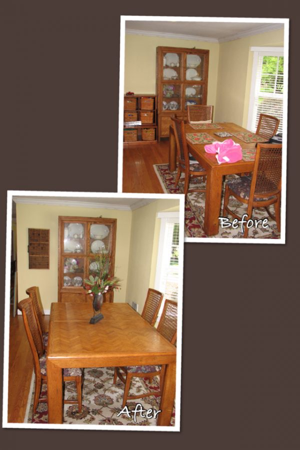 Staged dining room