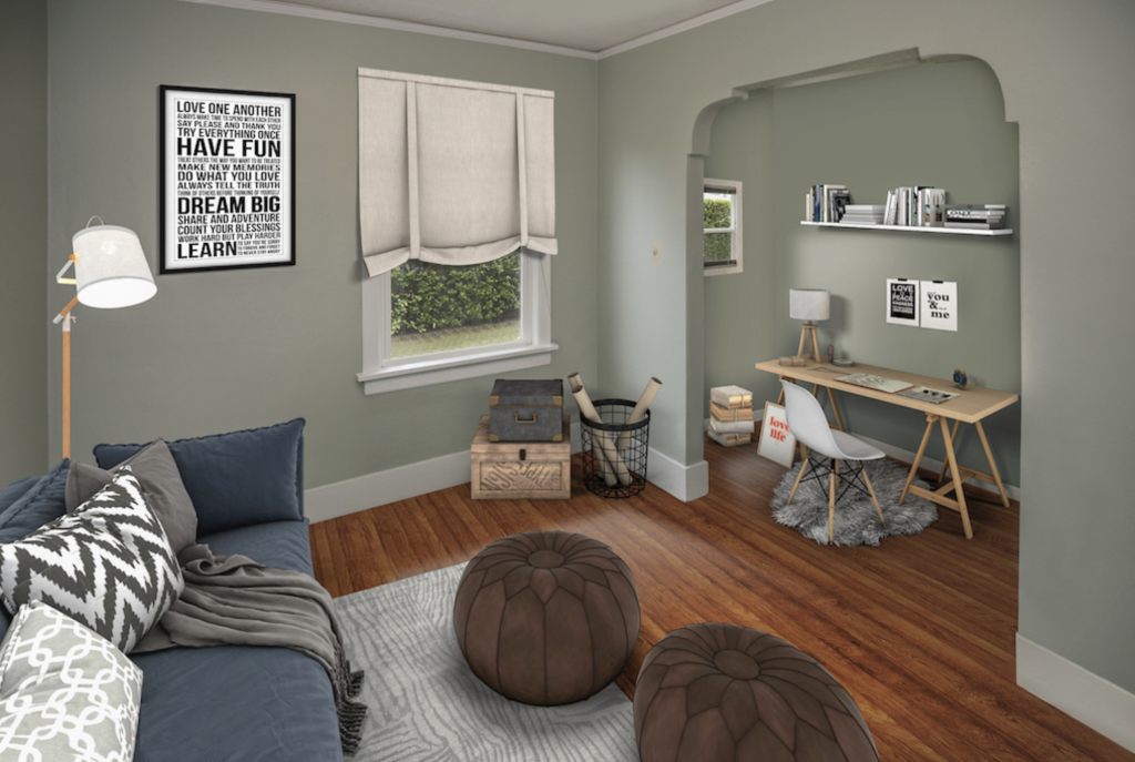 Virtual staging of a bedroom