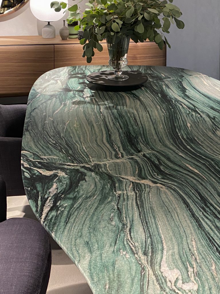Green stone table top